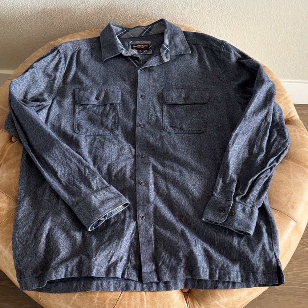 Johnston & Murphy Navy Long Sleeve Flannel XL